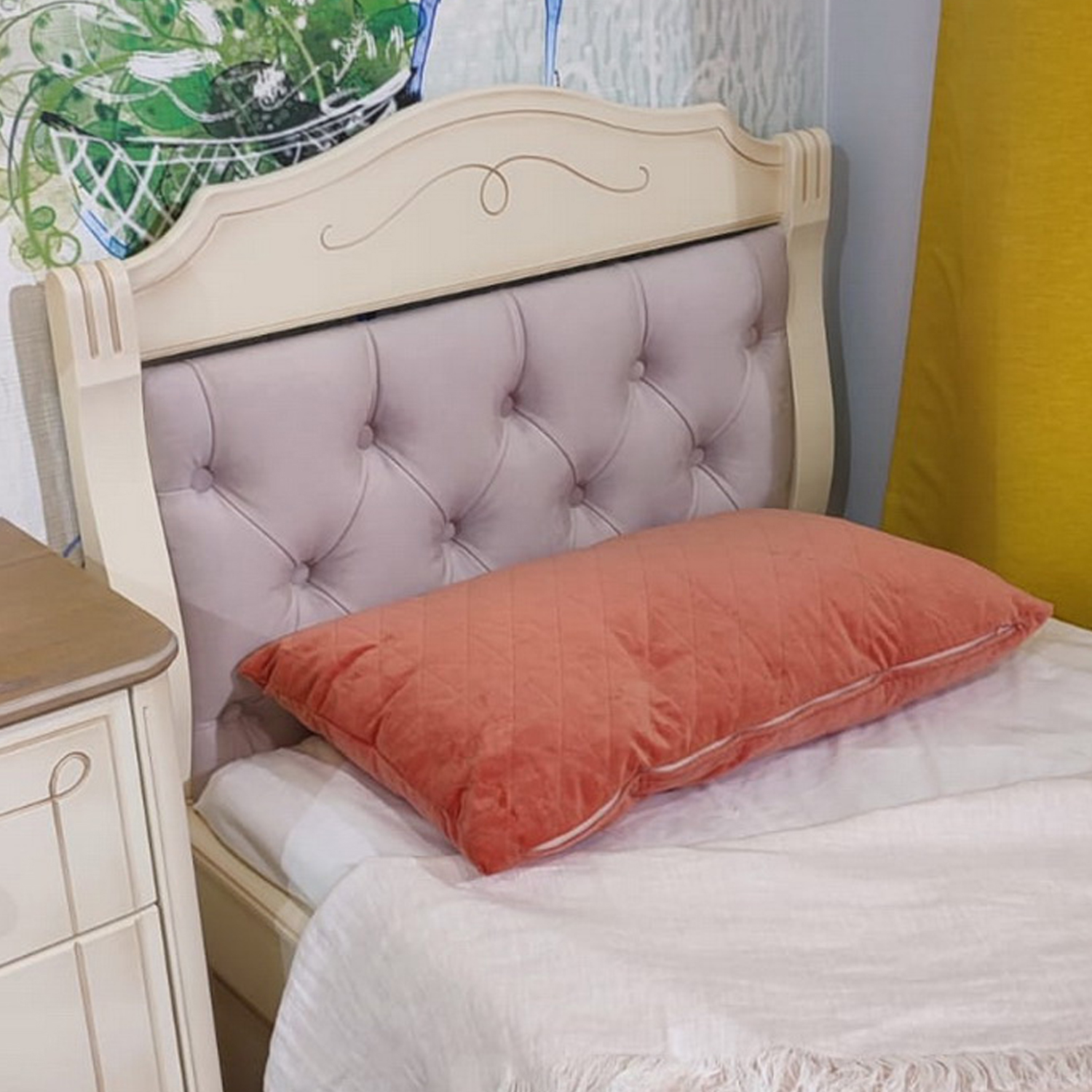 Кровать мягкая односпальная массив Бетти №37 800х1600