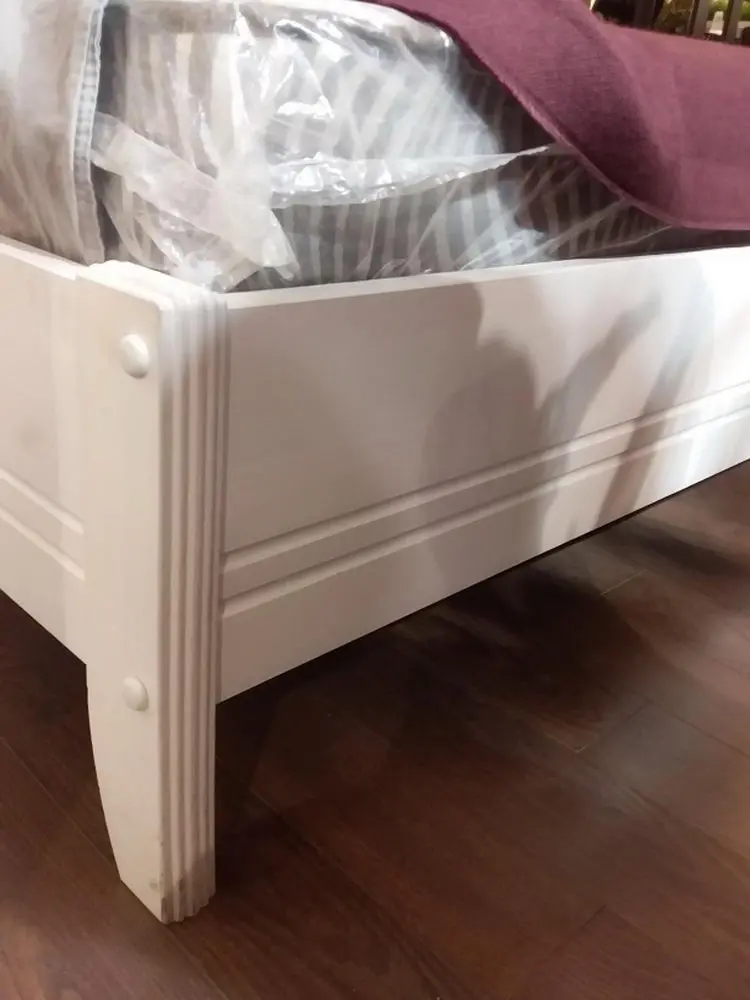 Кровать из массива сосны Бейли 1600х2000 без изножья белый воск