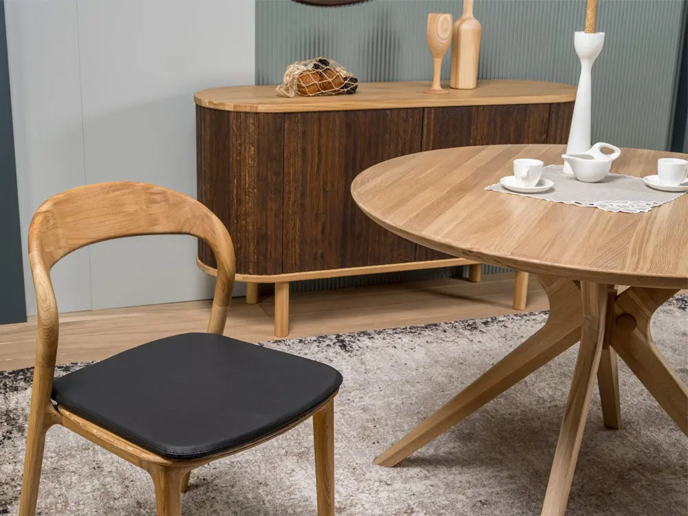 Стул из дуба Милина мягкий кожа