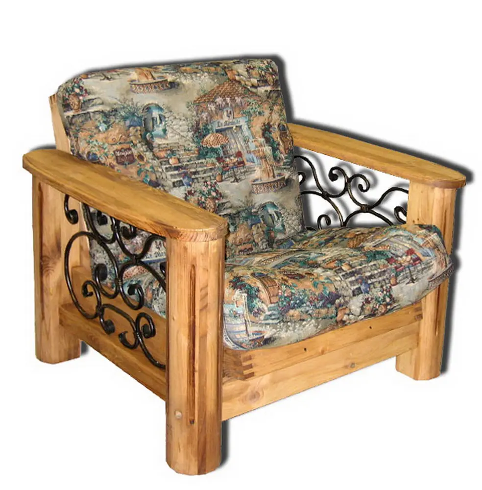 Кресло Викинг 02  (бейц старение)  с мягким элементом (нераскладное)