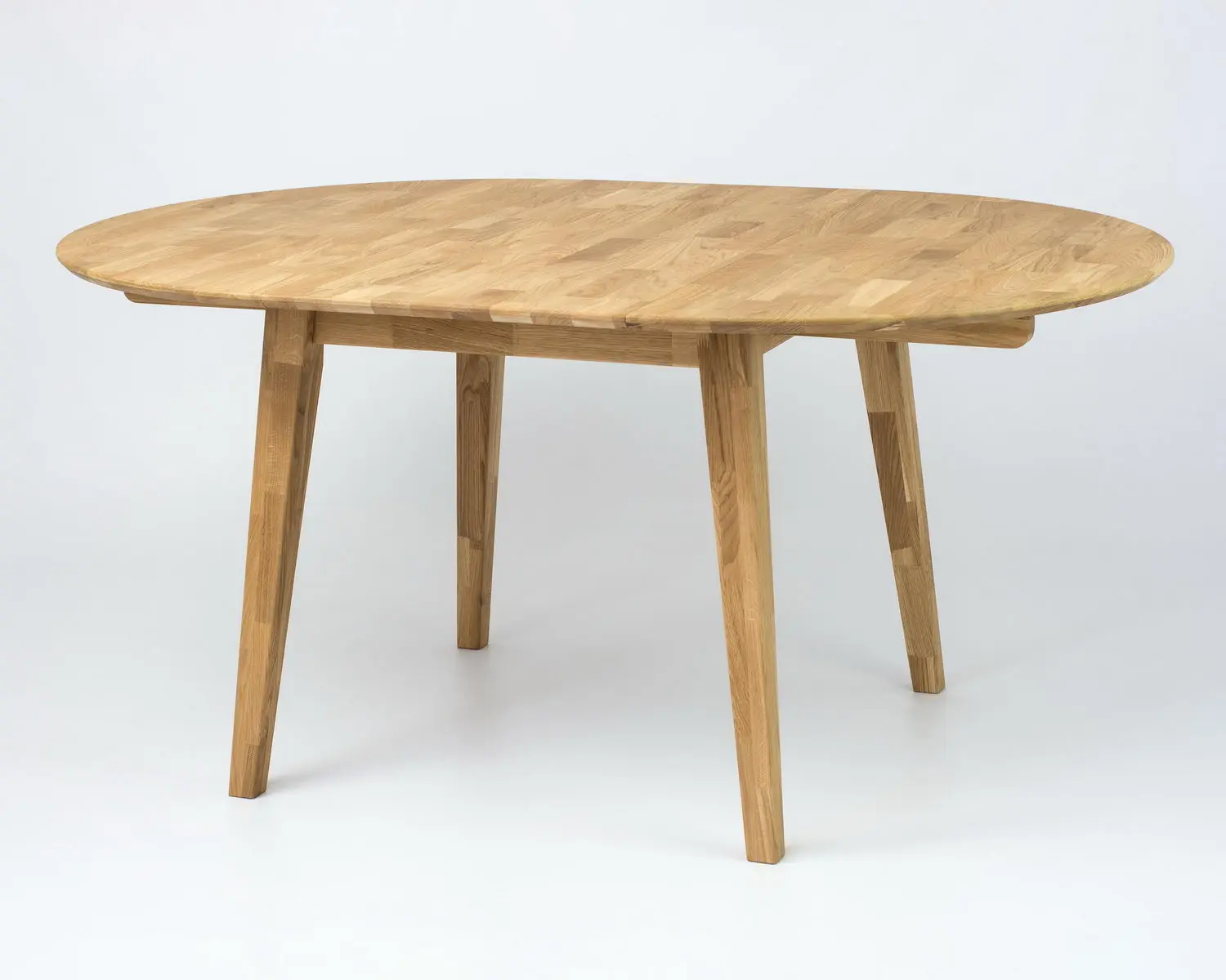 Стол раскладной из дуба круглый Женева (вставка 400 мм)