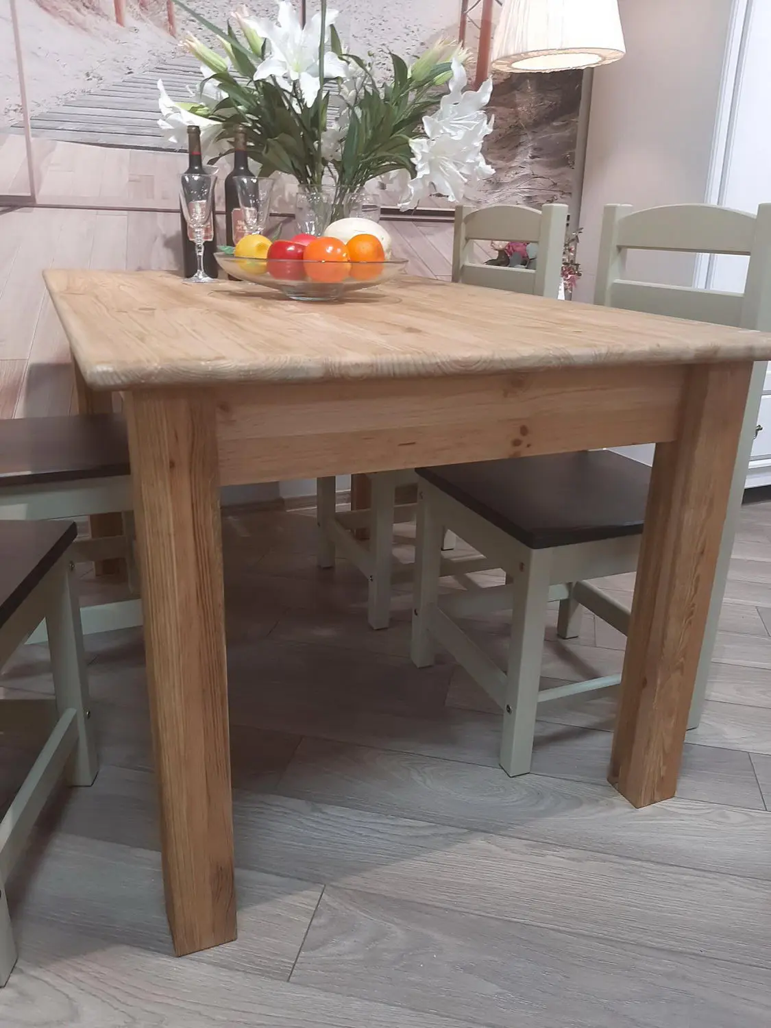 Стол обеденный Фермерский FERMEX 140 ноги 80 х 80