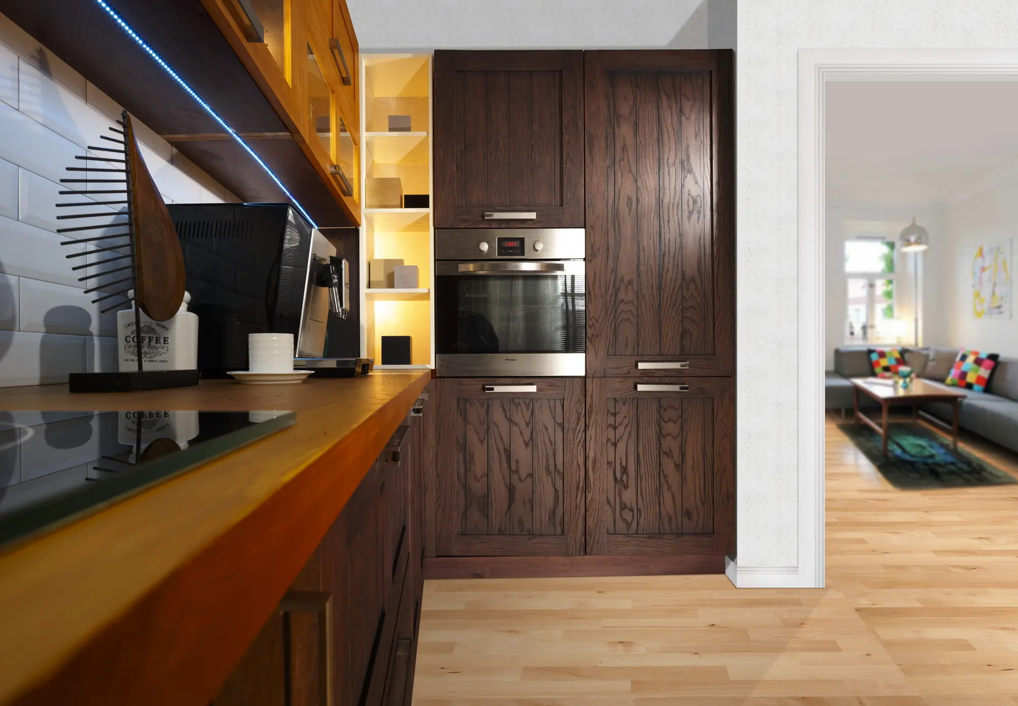 Кухня из массива  Шоколад (цена за п/м)