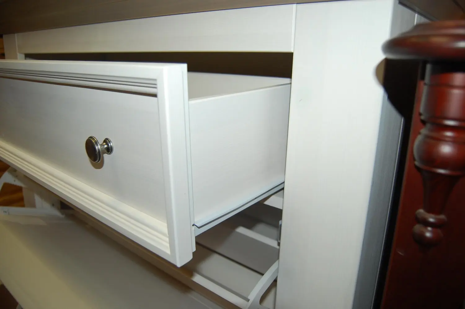 Тумба массив сосны Форест для обуви белый воск/серый