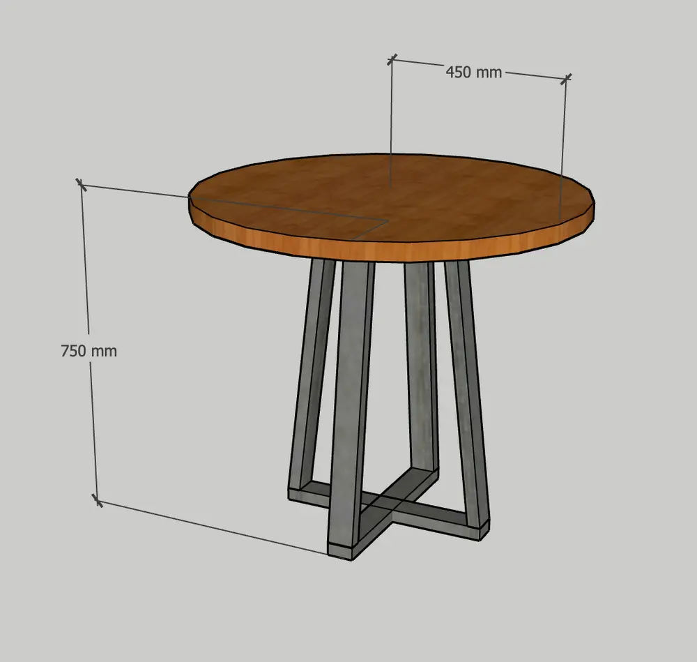 Стол кухонный массив лофт кухонный 06-08