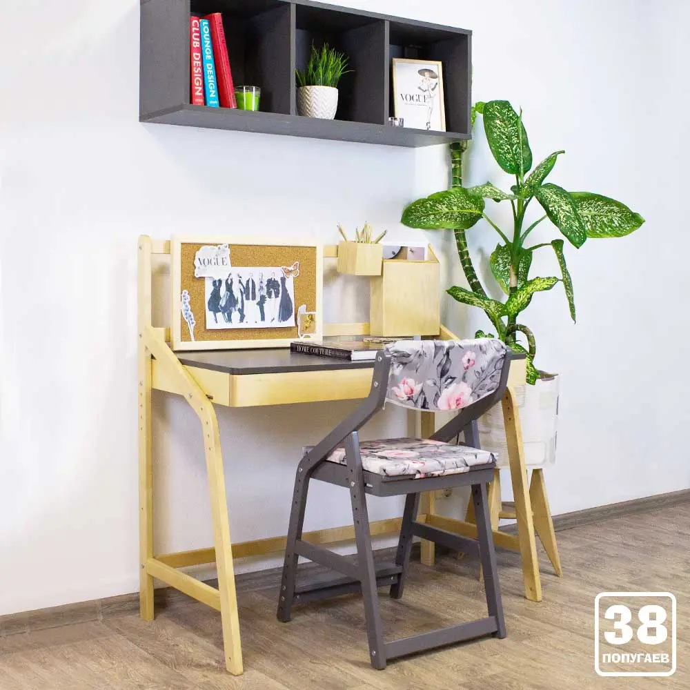 Стул  Rabbit   Wood серый  