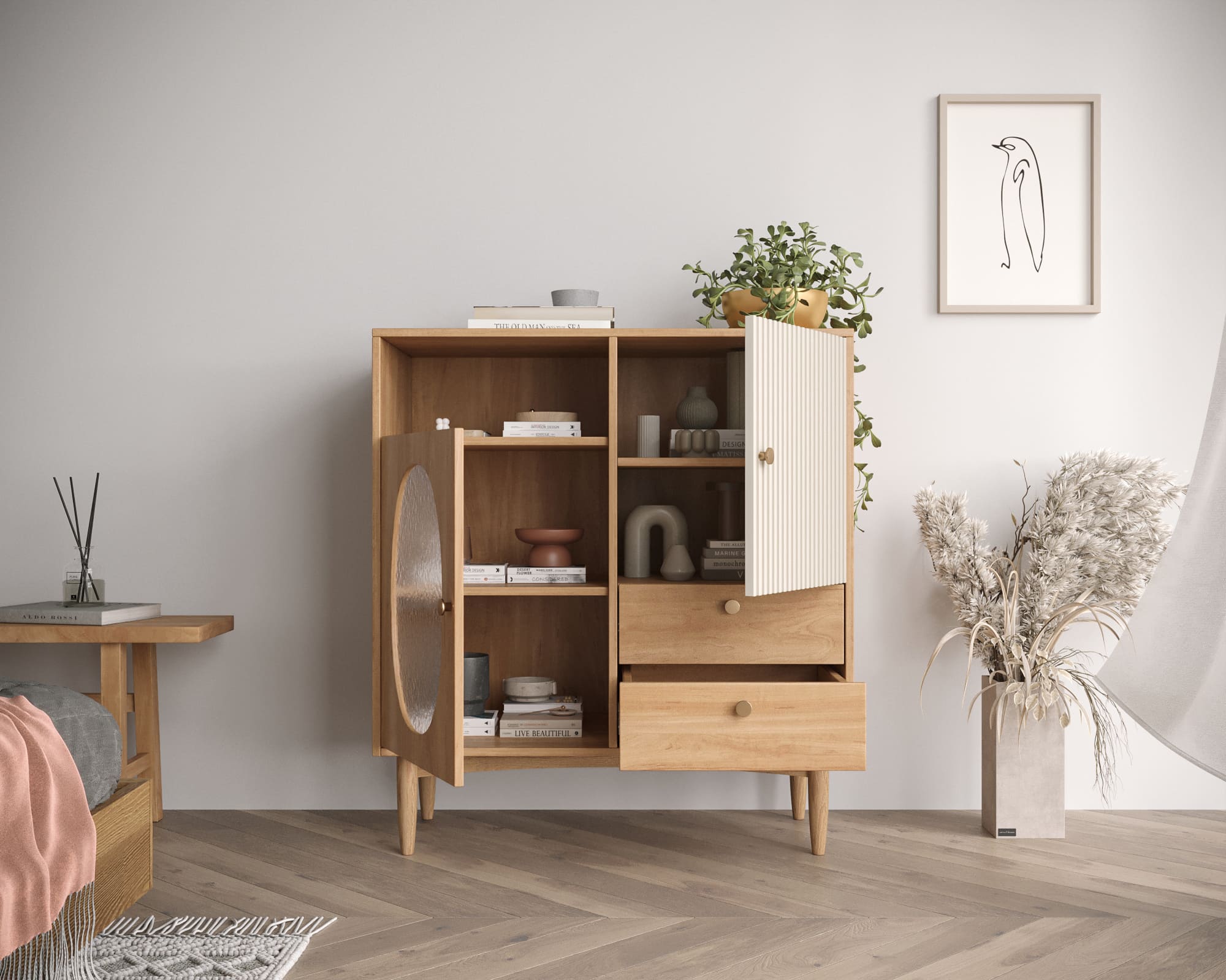 Комод "Bubble" с двумя дверками и двумя ящиками арт BBL06