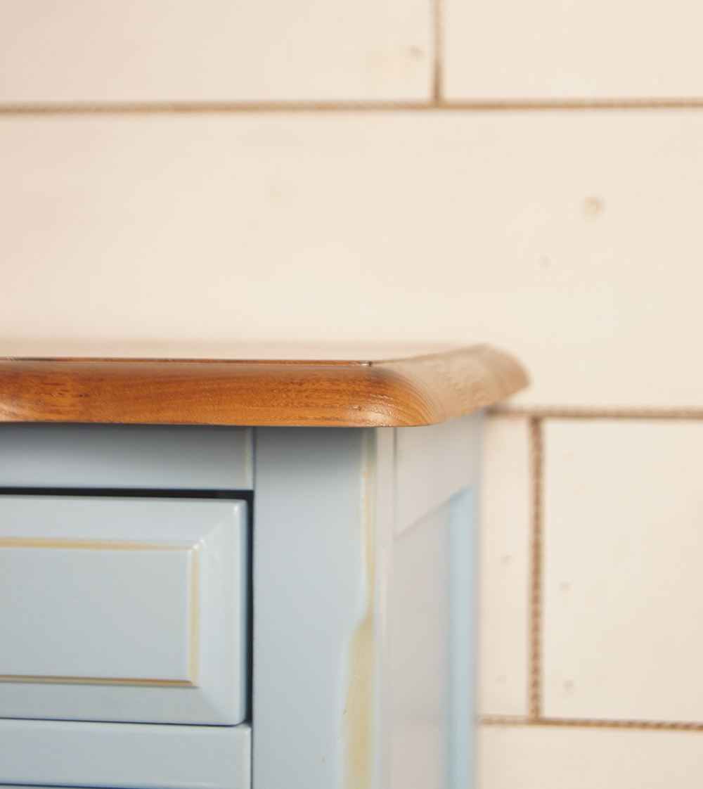 Тумба с 3 ящиками из дерева "Leontina Blue"