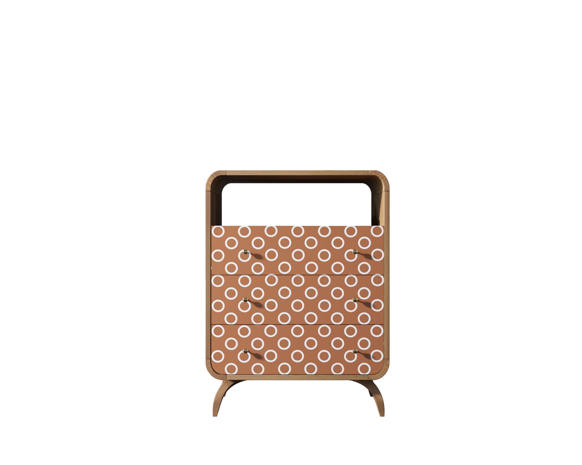 Высокий комод с тремя ящиками и полкой "Ellipse print" принт 3