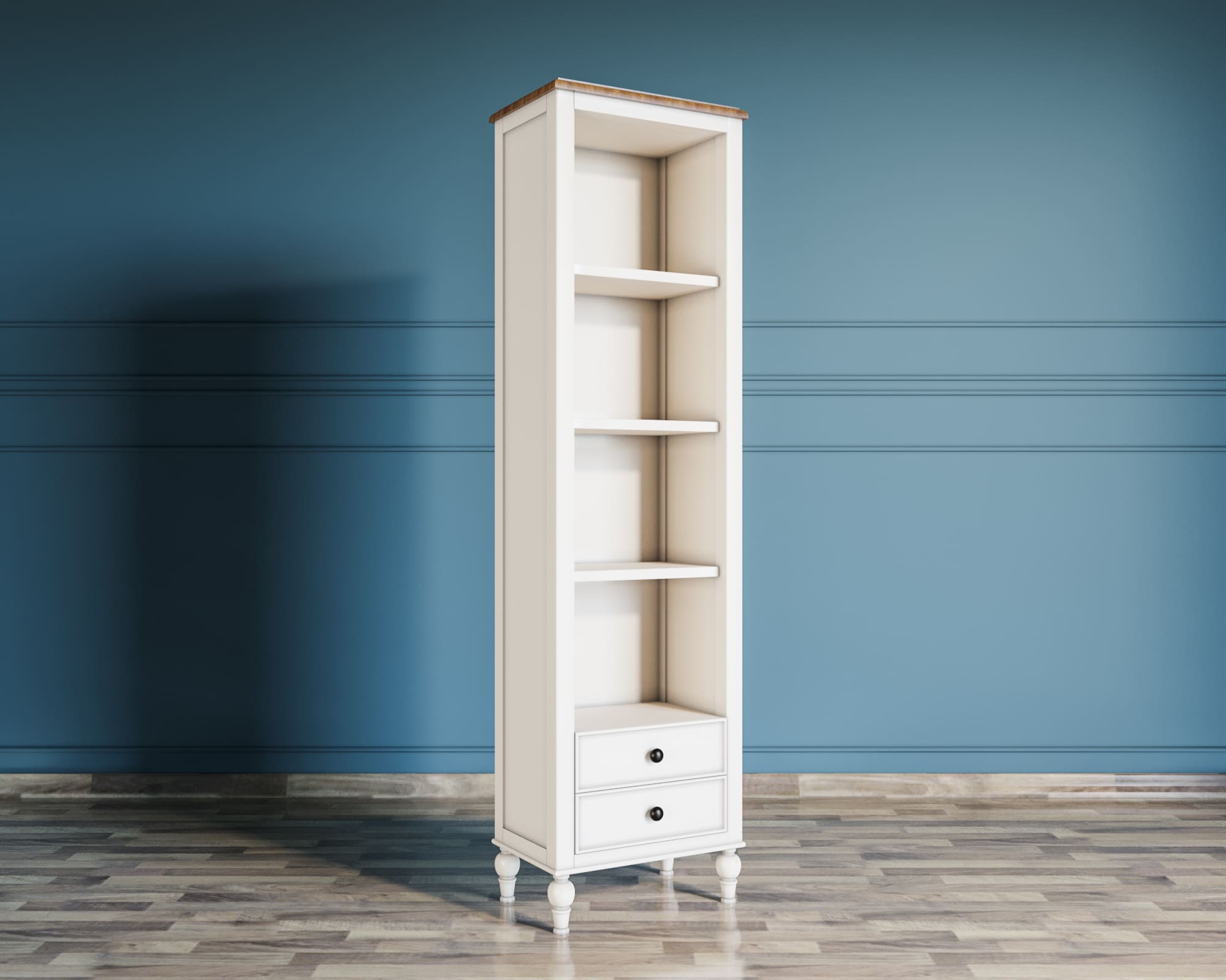 Узкий стеллаж "Odri" с ящиками в стиле Прованс