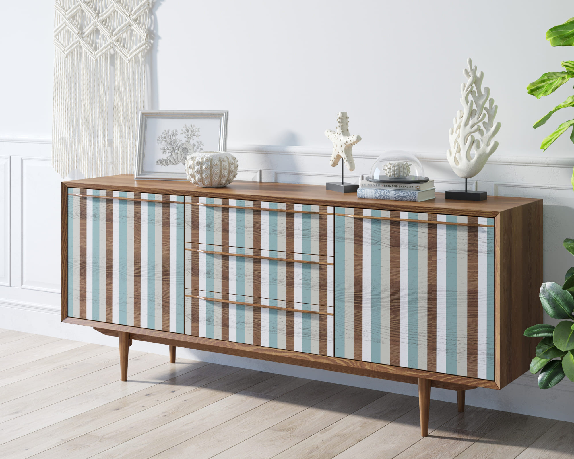 Комод "Bruni print 1" с тремя ящиками и дверками