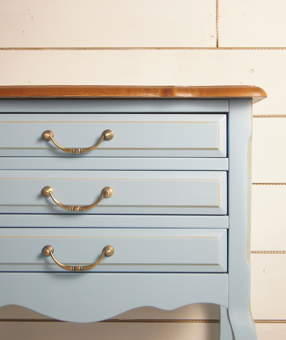 Тумба с 3 ящиками из дерева "Leontina Blue"