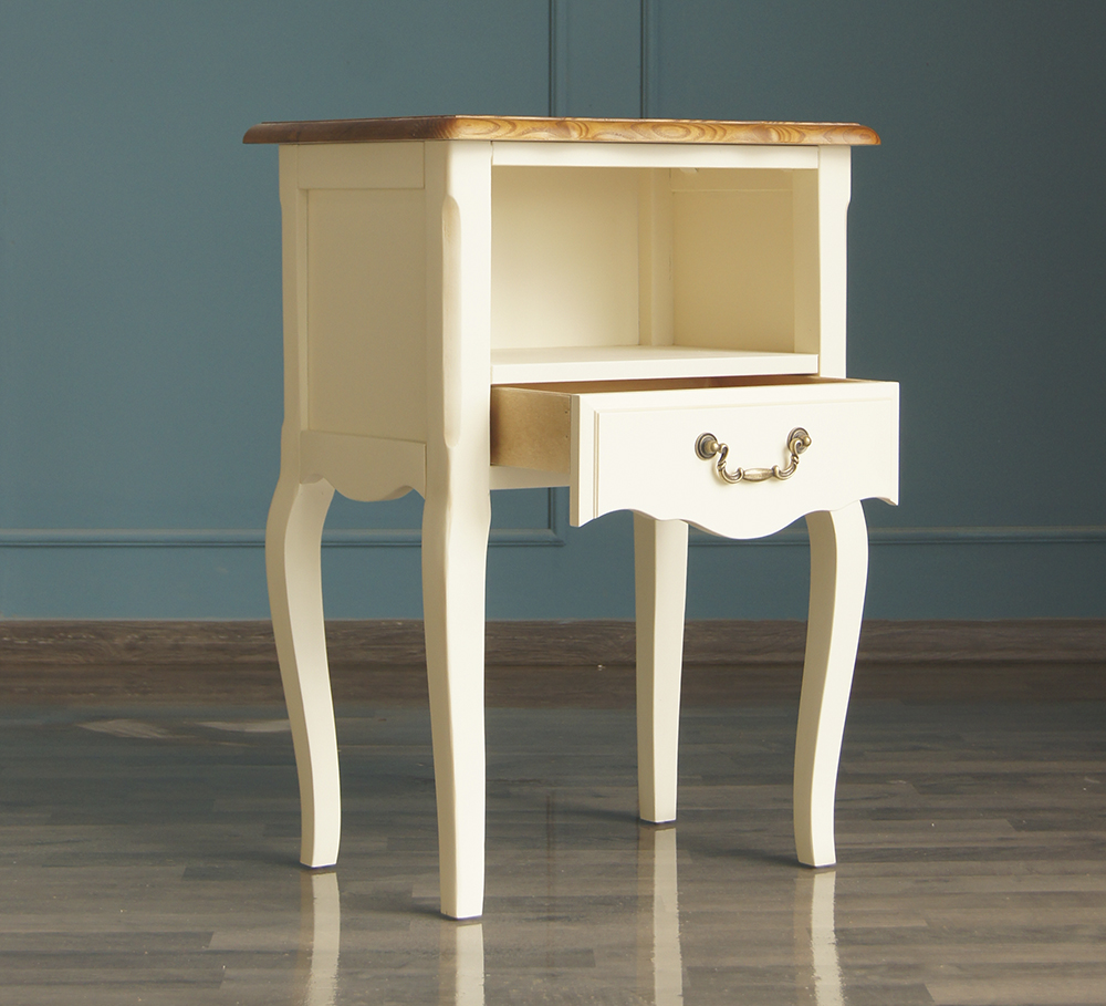 Тумба с ящиком из дерева "Leontina" с открытой полкой