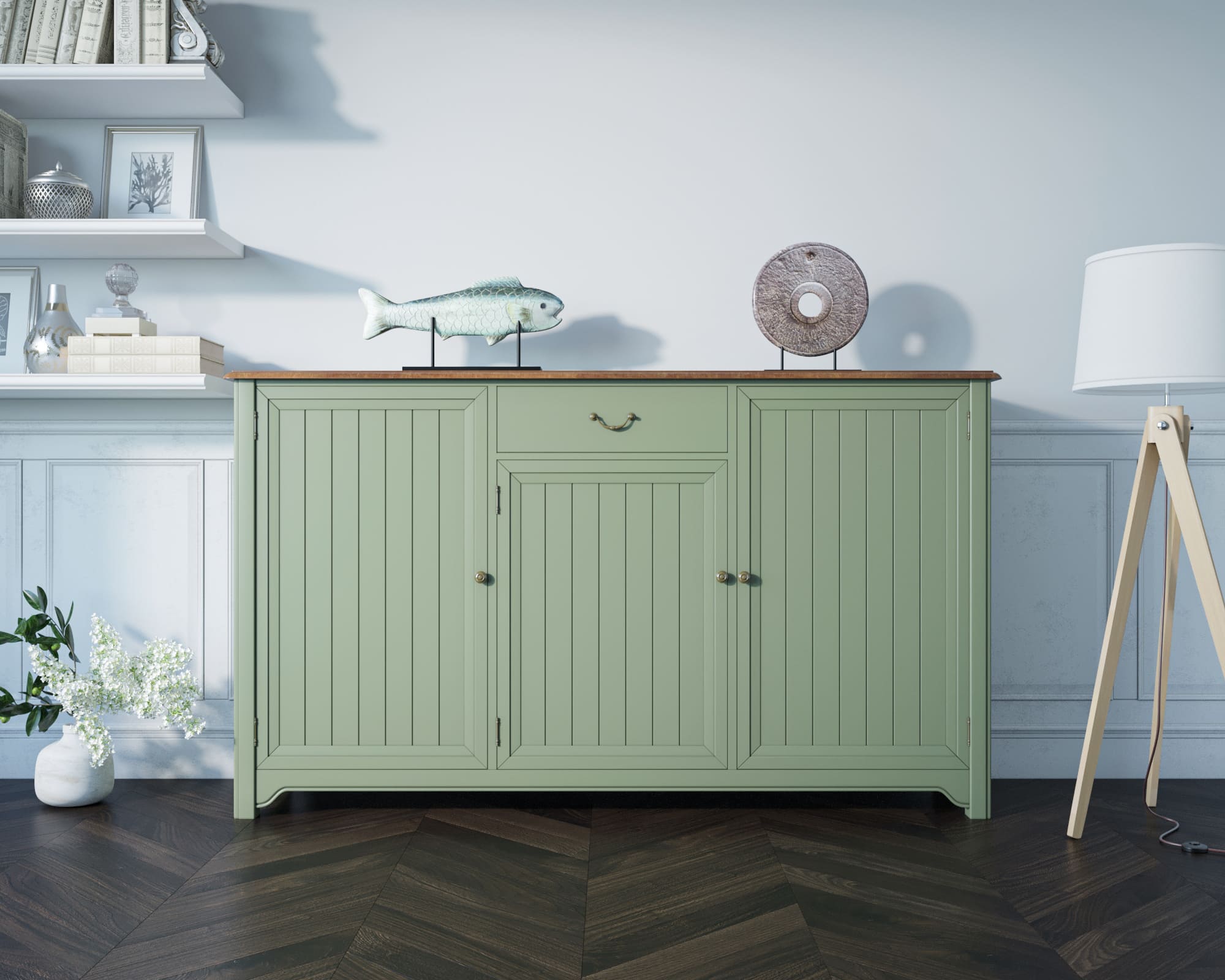 Комод 4 ящика массив Olivia 3 двери/1 ящик