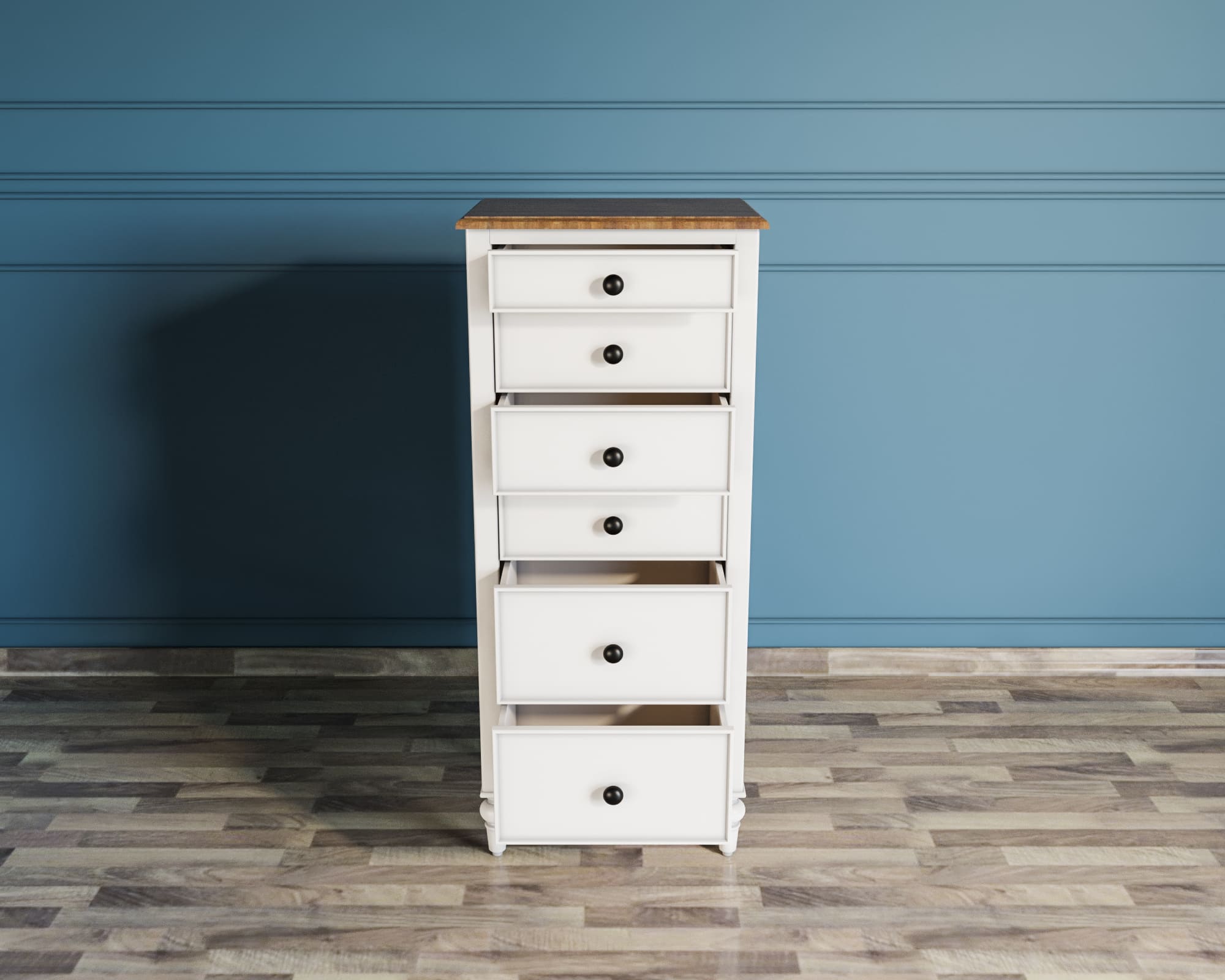 Узкий комод с 6 ящиками "Odri"