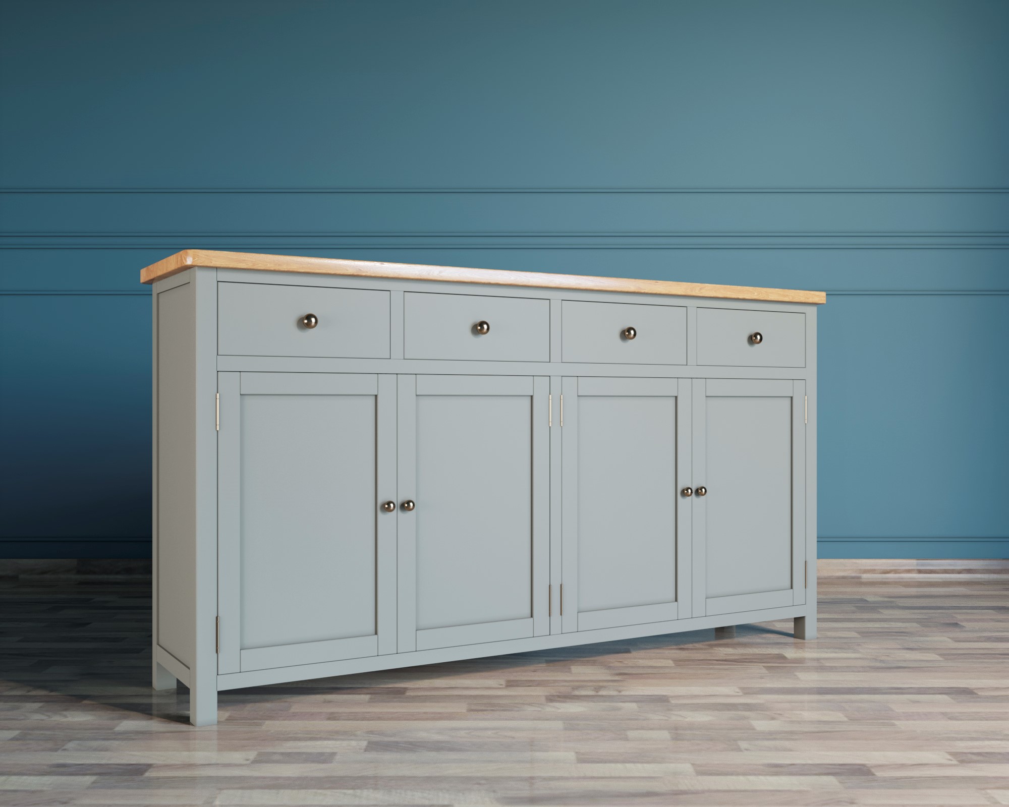 Комод "Jules Verne" 4 ящика 4 дверки серый