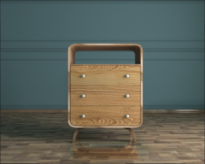 Высокий комод с 3 ящиками «Ellipse" с тремя ящиками