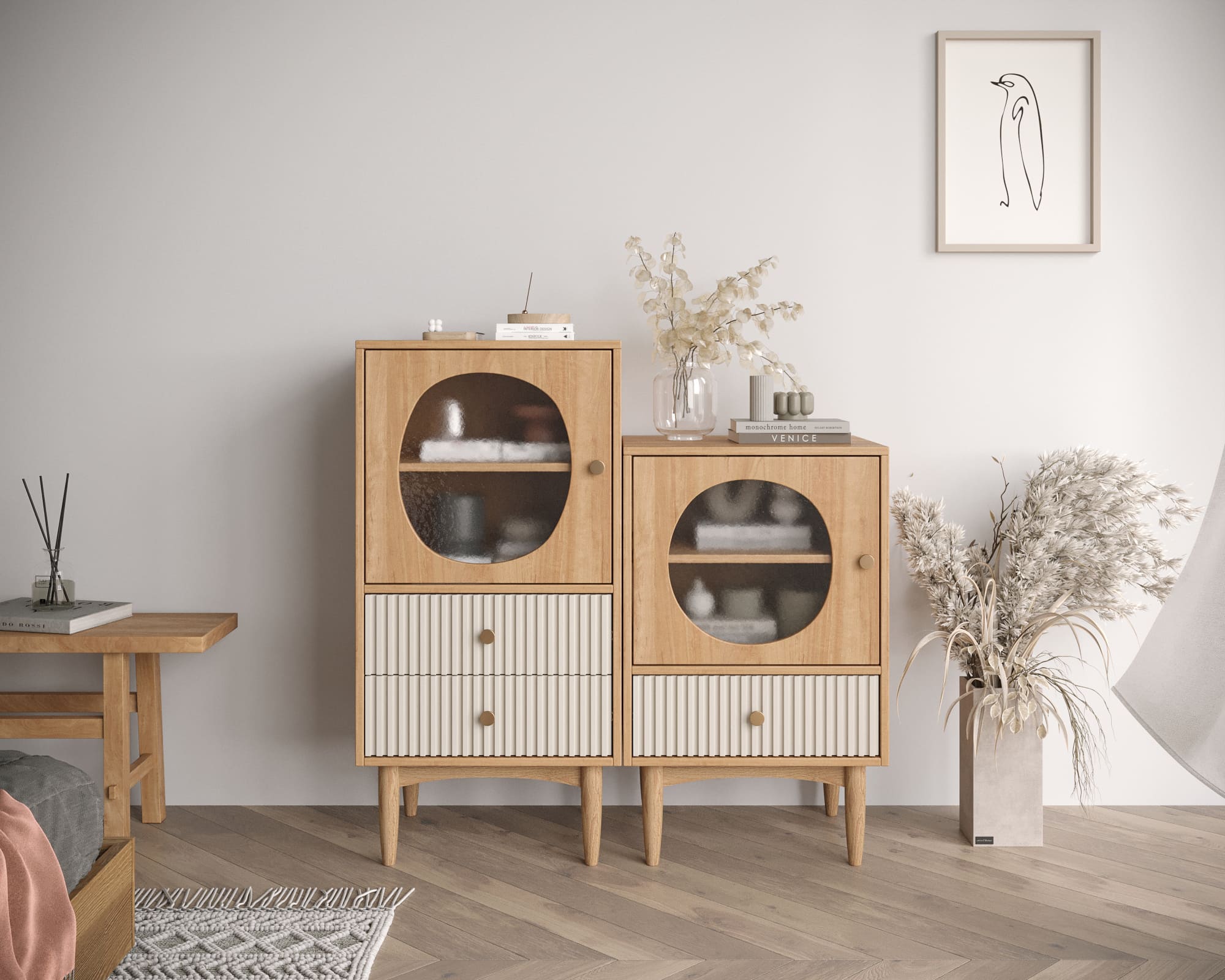 Высокая тумба "Bubble" с одним ящиком арт BBL12