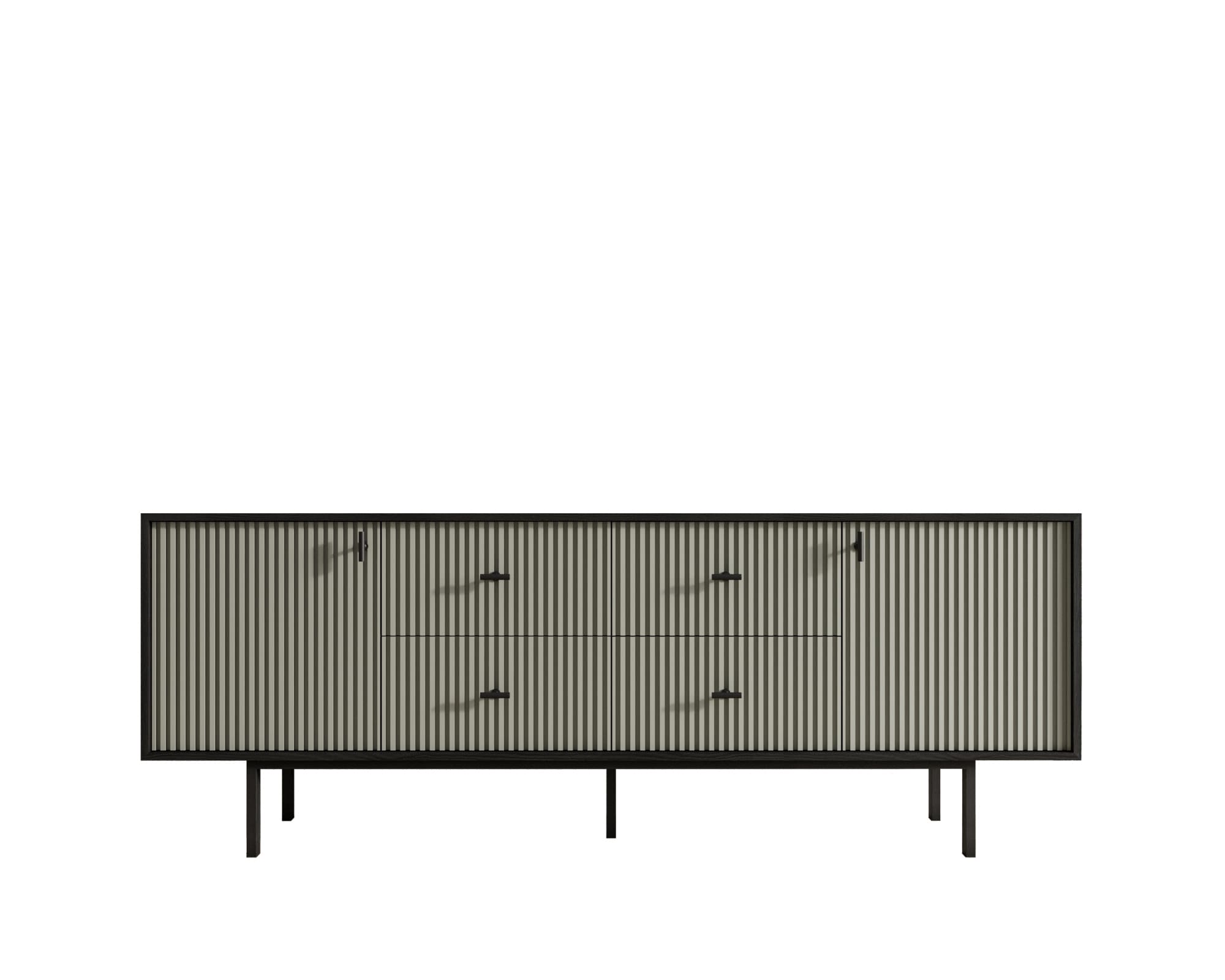 Комод две дверки и четыре ящика "Emerson" арт EM19/gray/L