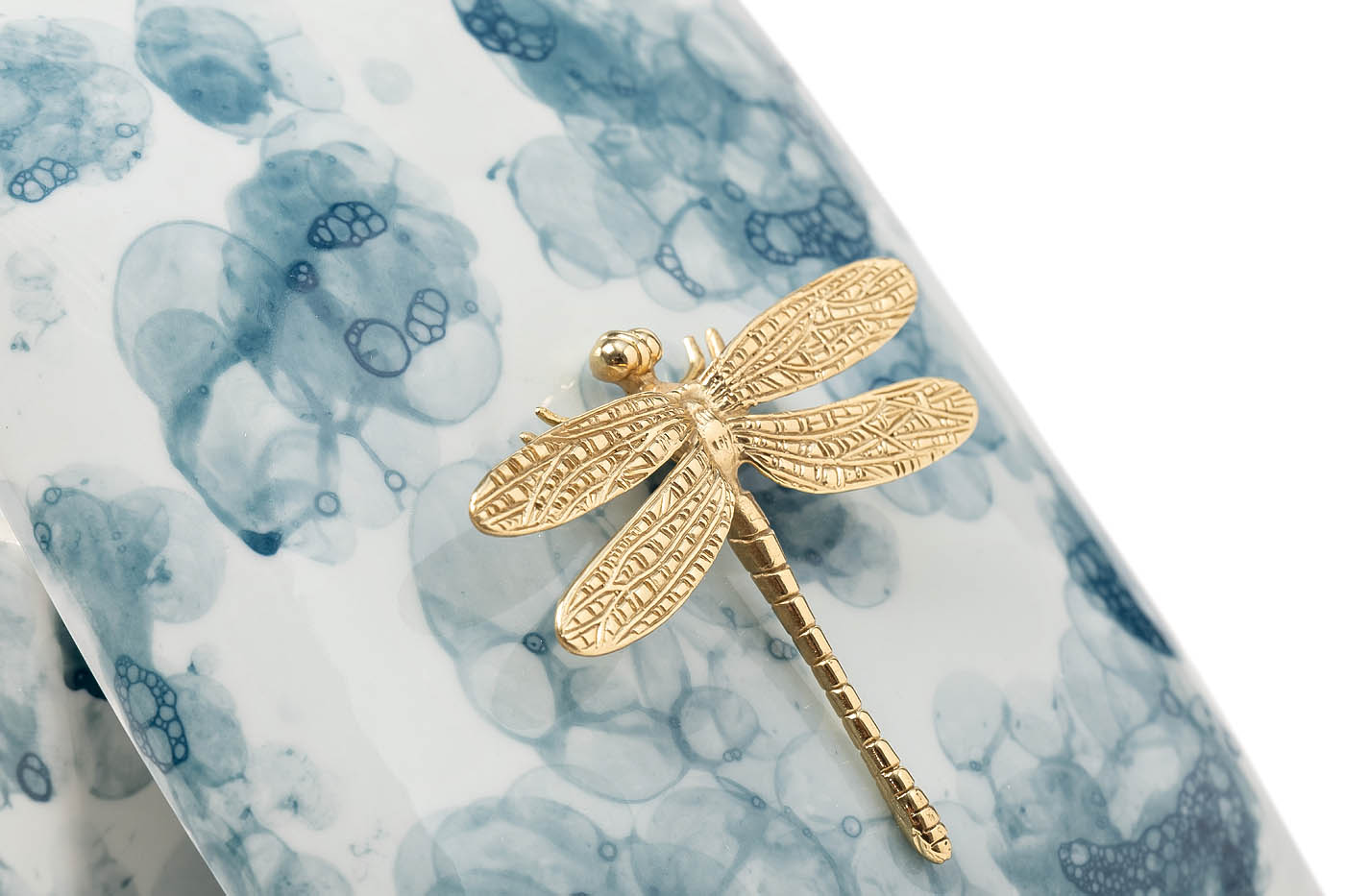 55RD6078L Шкатулка голубая со стрекозой 19*14*13см