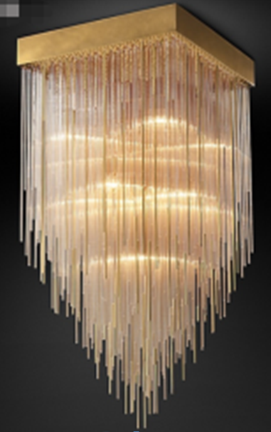 91GH-10220 Люстра потолочная, латунь 56*56*h.90,5см