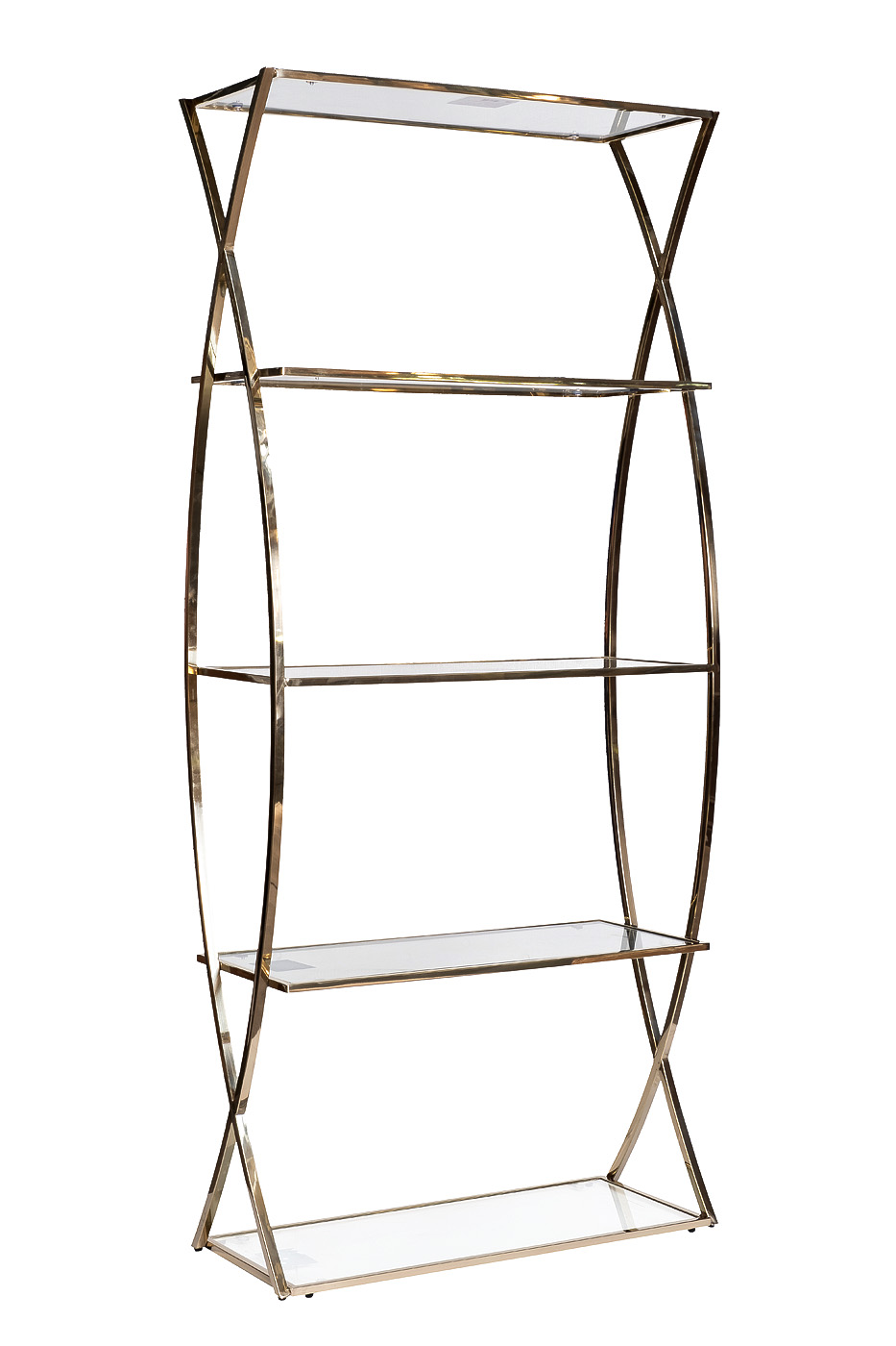 13RXSH3232-GOLD Стеллаж стекло прозр/золото 