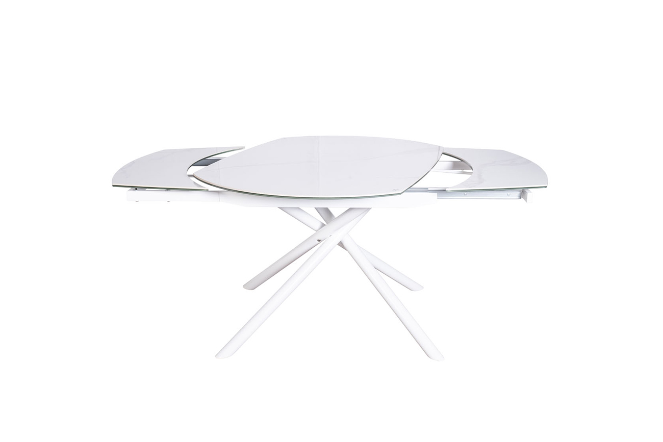 83MC-1957DT BEL Стол обеденный раскл.керам.белый 