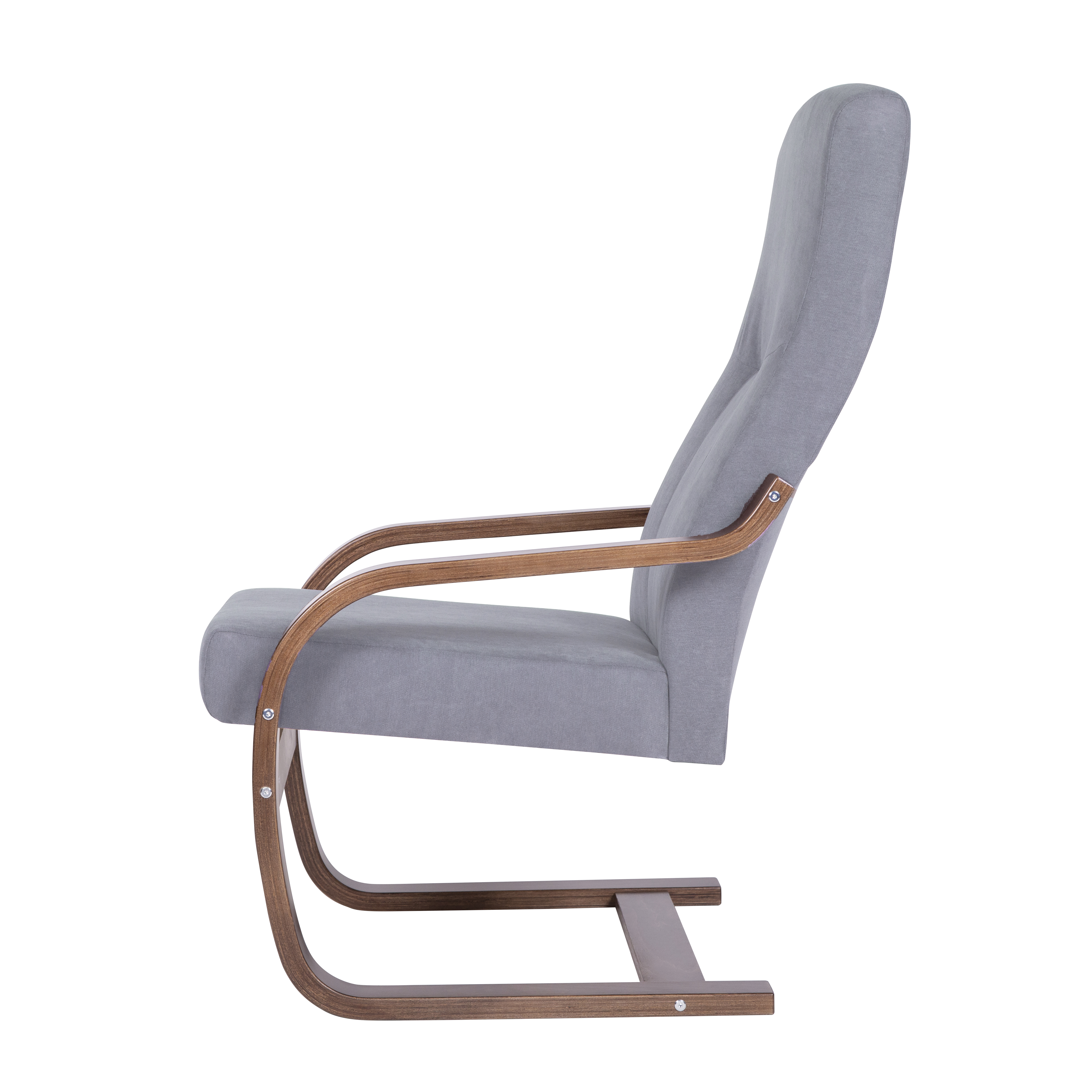 кресло Кристалл Фреш 12 светло-серый каркас Орех