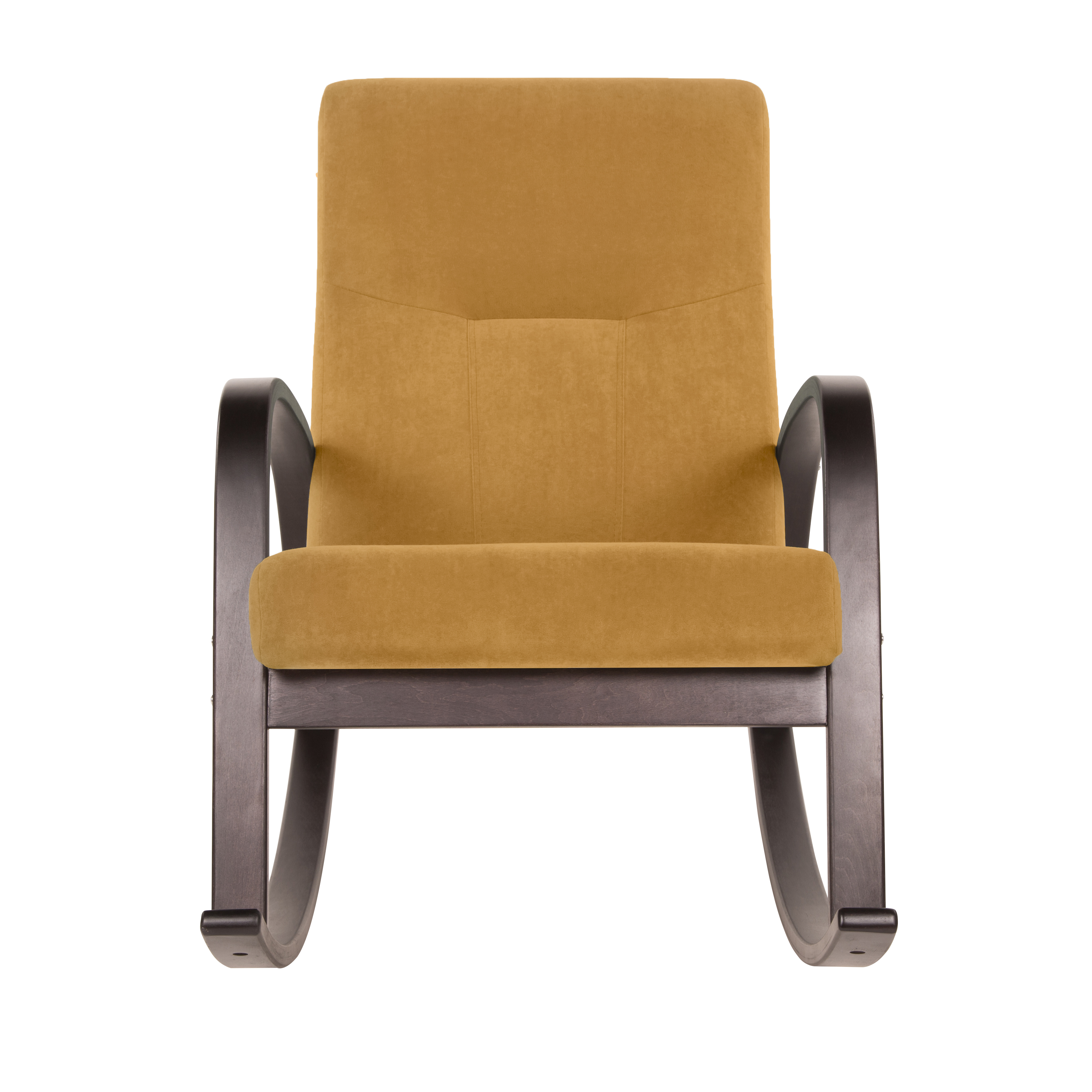 кресло-качалка Ирса  фреш 23 охра каркас  Орех