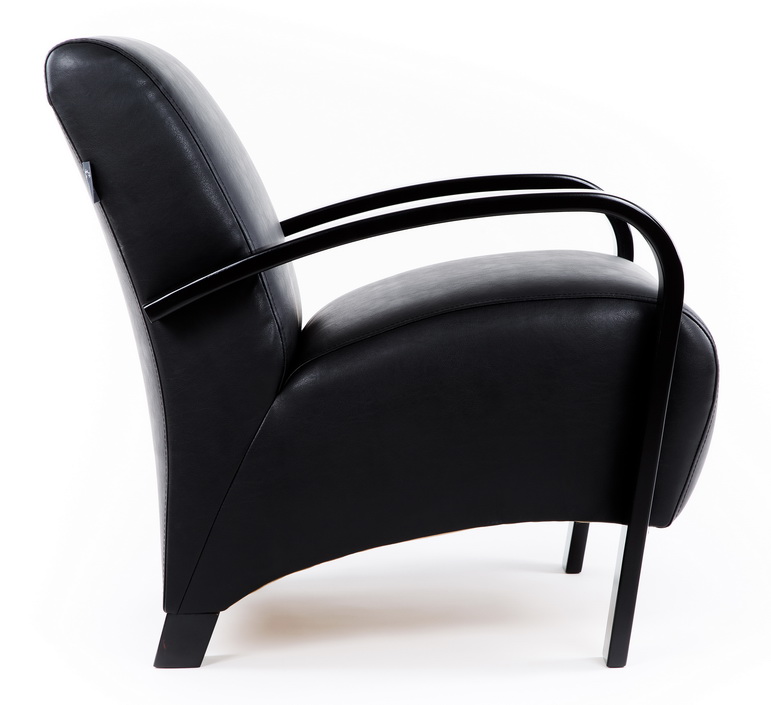 кресло Балатон Экокожа черный каркас Венге структура