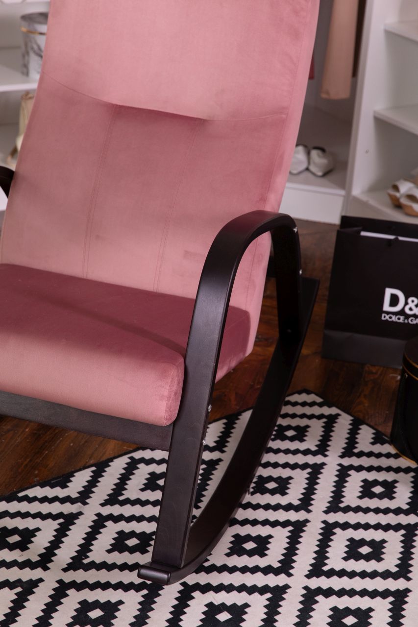 кресло-качалка Ирса Пудровый каркас Венге структура