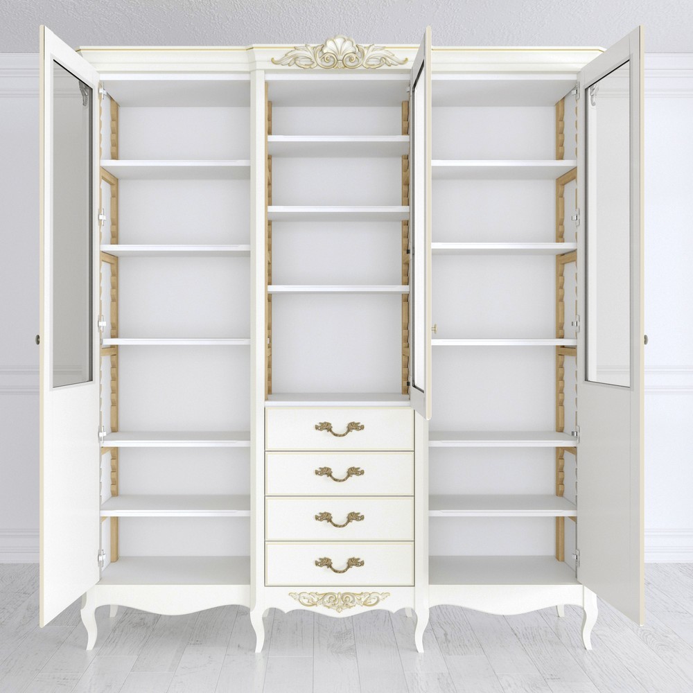 Библиотека 3 двери с ящиками 