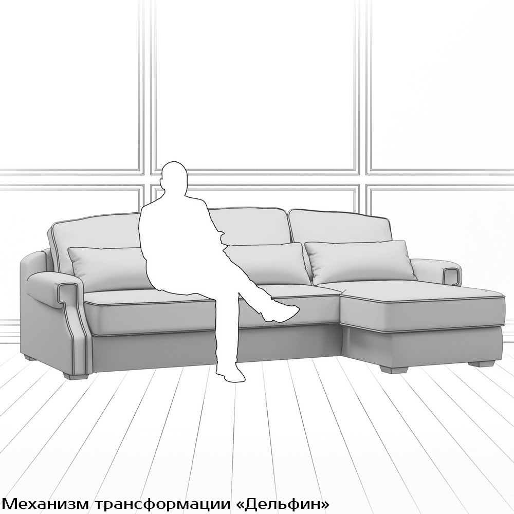 Диван Quadra (с механизмом) DQo-TR-180-K03-Ka-B18