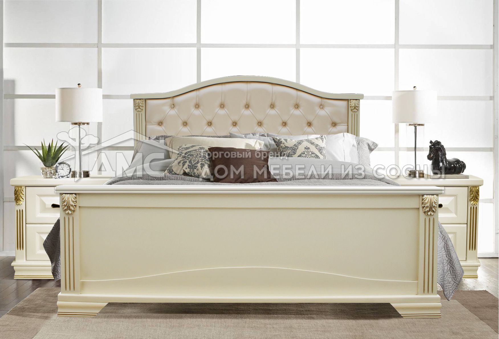 Кровать Кливия с мягкой спинкой 2000х2000