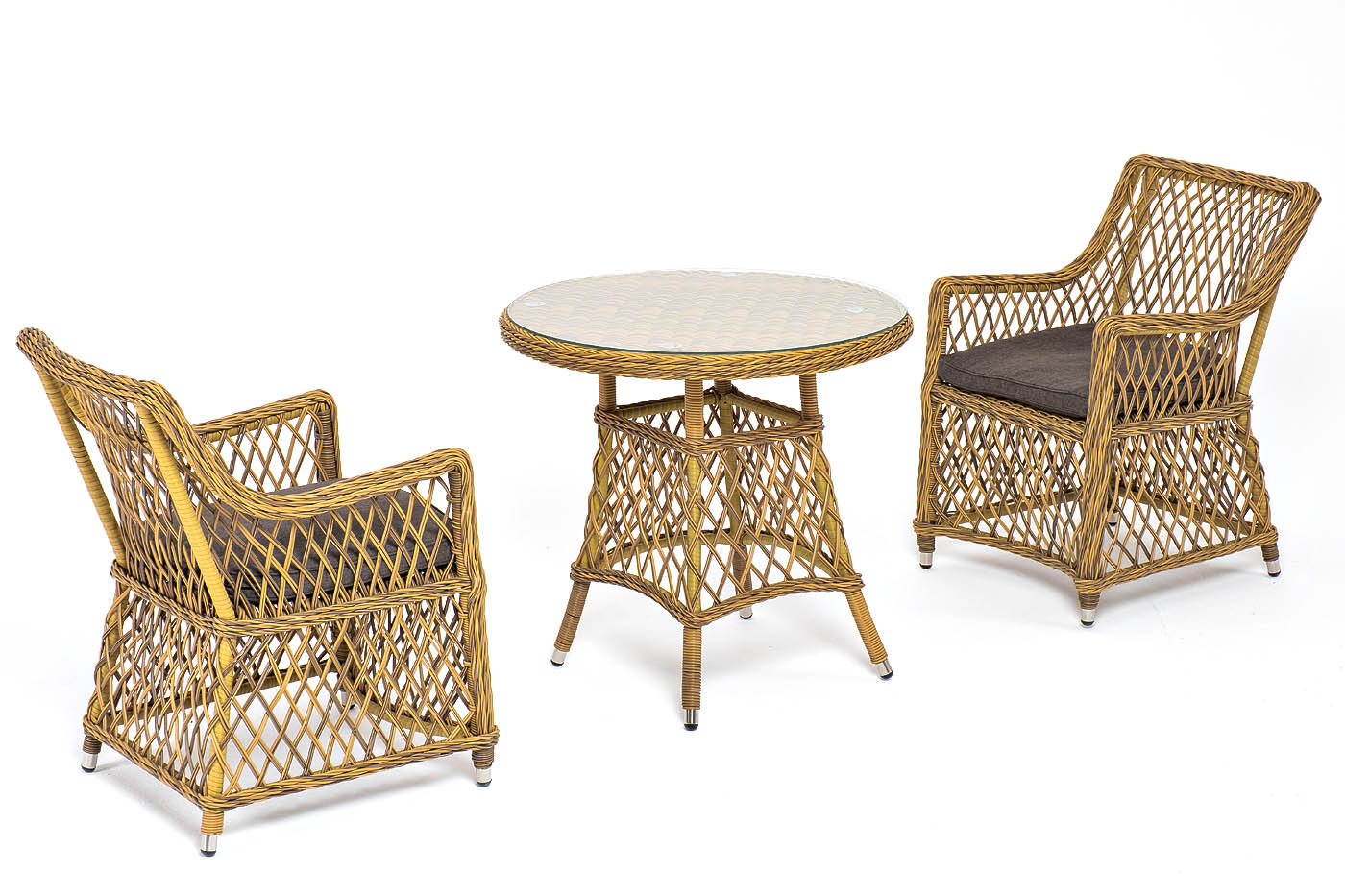 "Эспреззо–80 L" обеденная группа плетеная, цвет соломенный