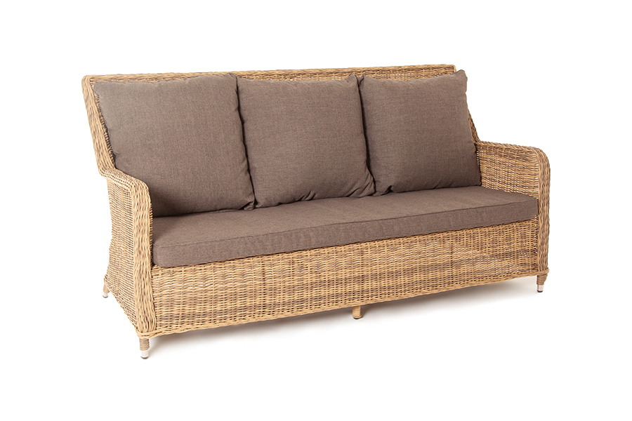 "Глиссандо" диван трехместный из искусственного ротанга, цвет соломенный