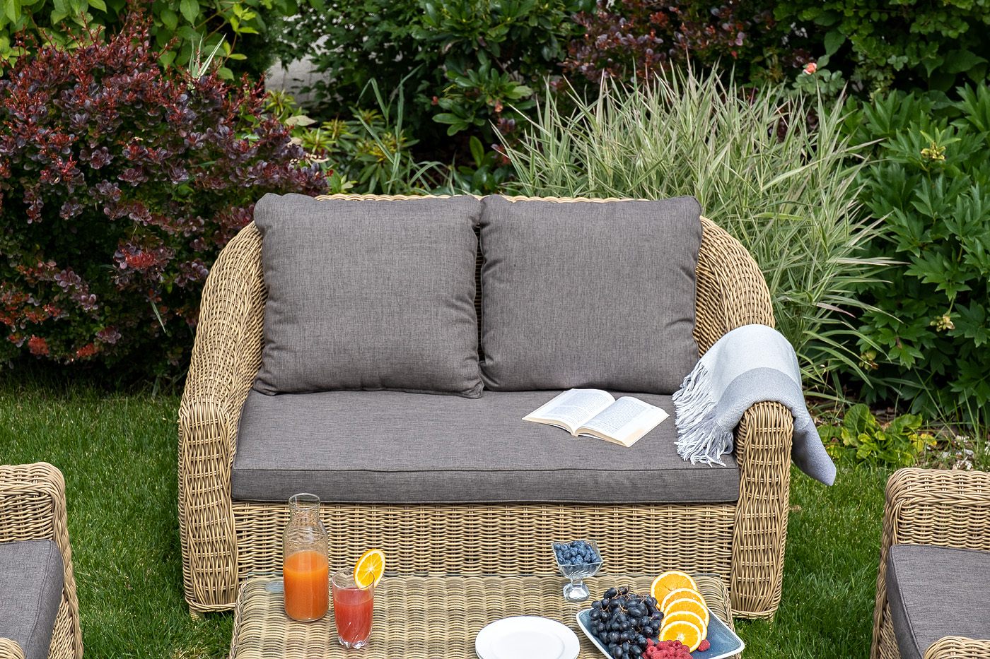 "Кон Панна" лаунж-зона из искусственного ротанга, цвет соломенный