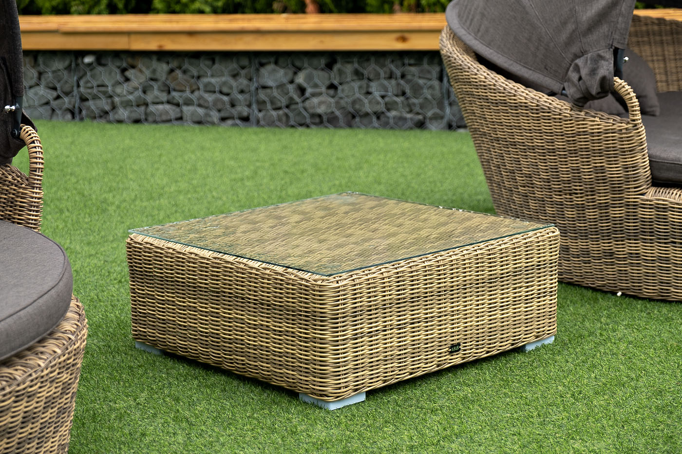 "Лунджи" журнальный столик плетеный, цвет соломенный