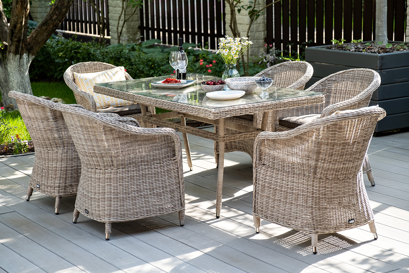 "Равенс" плетеное кресло из искусственного ротанга, цвет бежевый