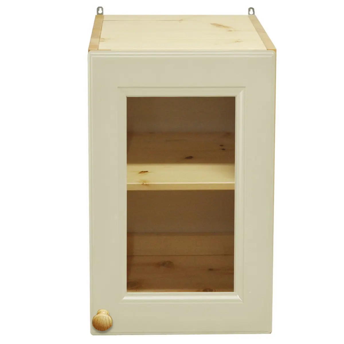 Шкаф настенный со стеклом Весури арт. 241 слоновая кость